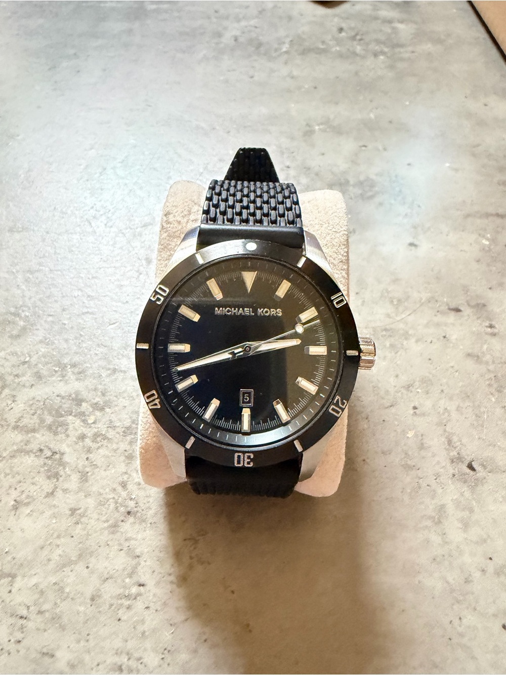 Michael Kors Black and Silver Sport Watch